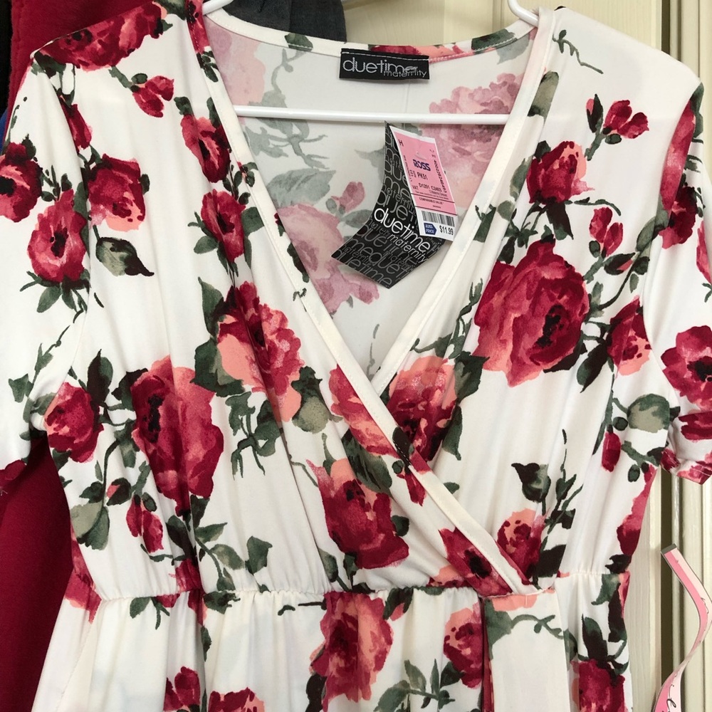 NWT faux wrap high low maternity dress